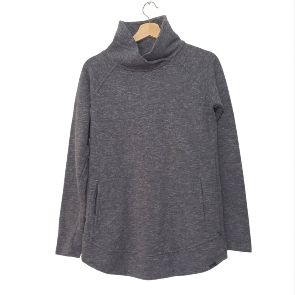Prana | Calexa Tunic Gray Pockets Tulip Cowl Neck Organic Cotton